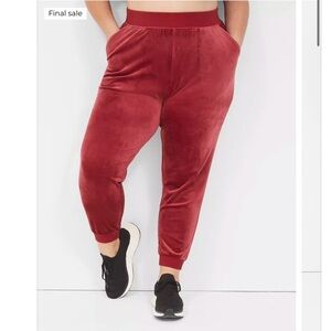 Livi Active rhubarb Red Velour Joggers. 18/20